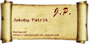 Jakoby Patrik névjegykártya
